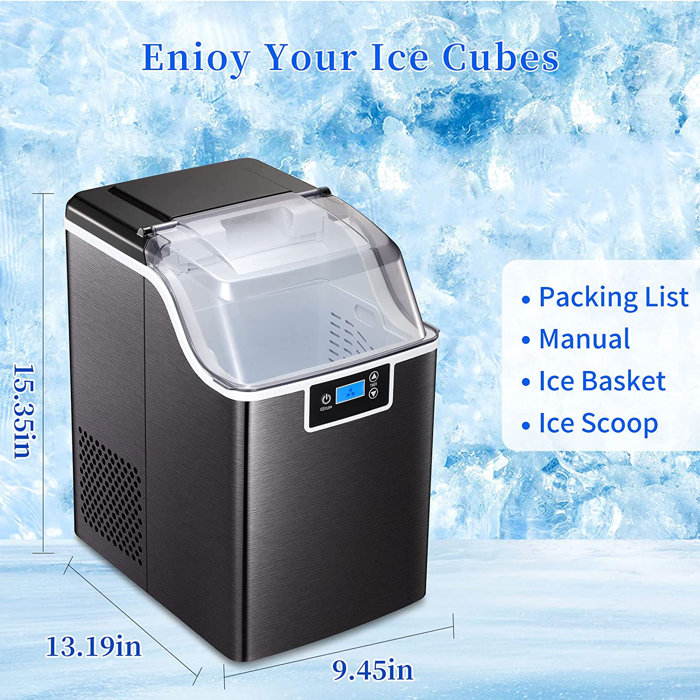 R.W.FLAME 44 Lb. lb. Daily Production Nugget Countertop Ice Maker
